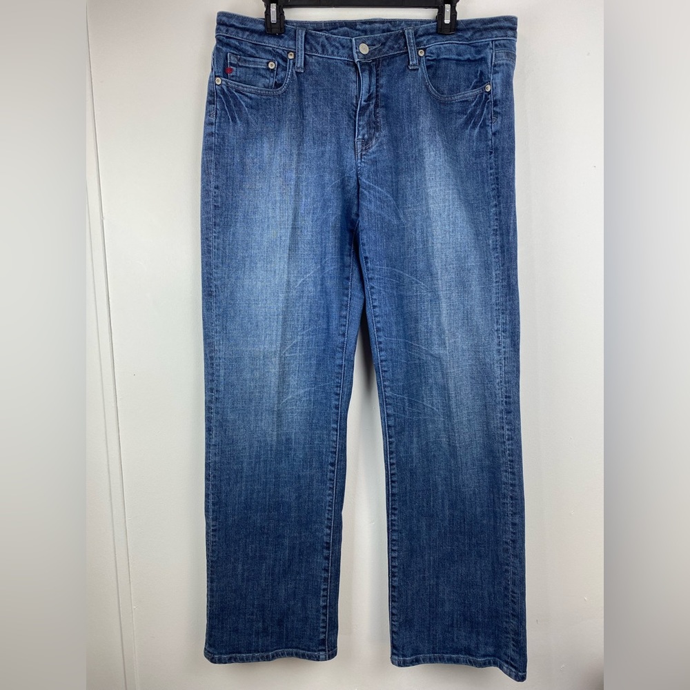 Seven7 size 16 Women’s Blue Denim Floral Embroidered Jeans